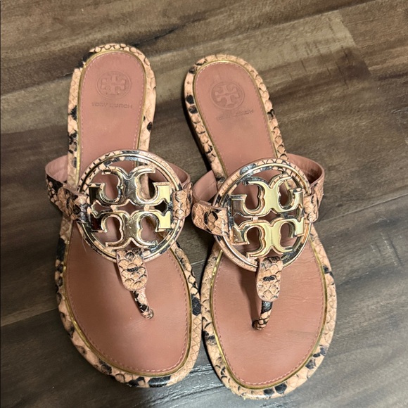 Tory Burch Shoes - Tory Burch Brown Snake Print Sandals